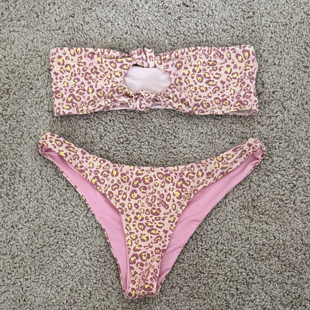 Pink Leopard Dippin Daisys Bikini Set